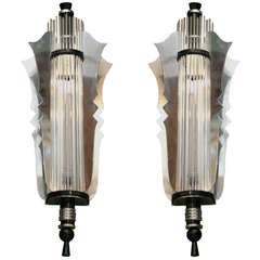 Grand Theater Art Deco Wall Sconce, Pair