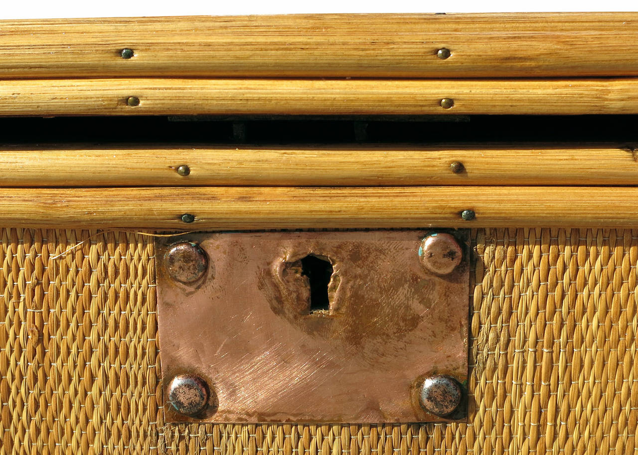 Stick Rattan Trunk with Grass Mat Cover and Solid Cedar Interior 2