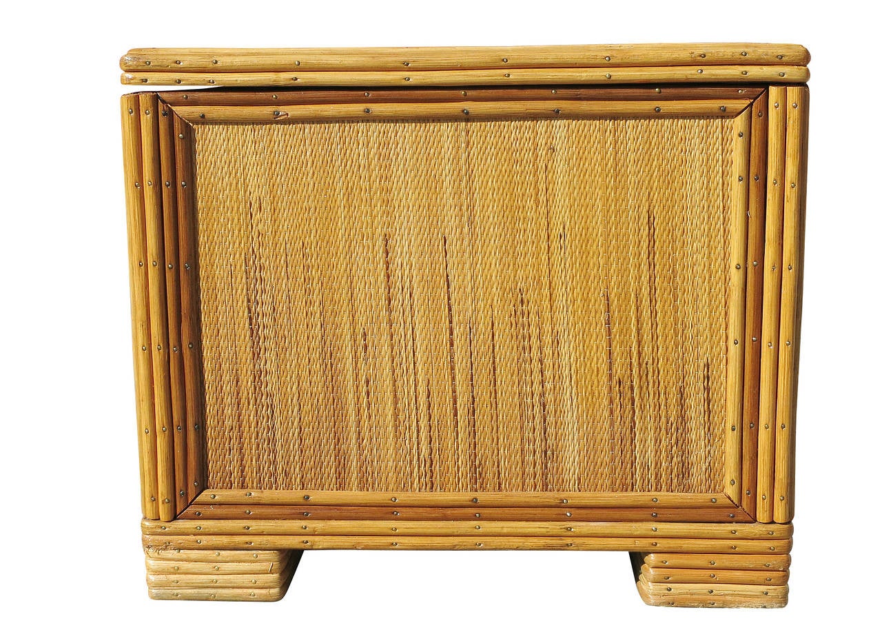 Stick Rattan Trunk with Grass Mat Cover and Solid Cedar Interior 1