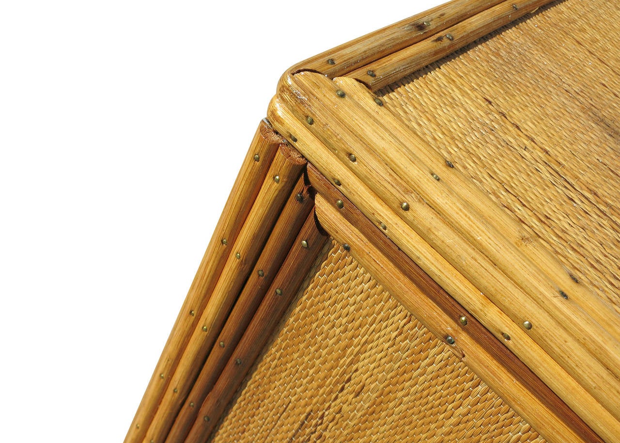 Stick Rattan Trunk with Grass Mat Cover and Solid Cedar Interior 3