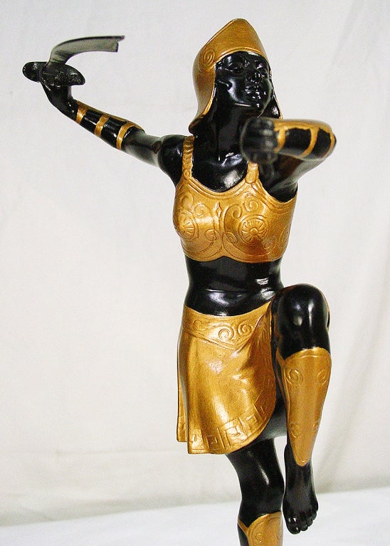 Austrian 1920s Art Deco Bronze Warrior Woman Statue by Josef Lorenzl* Saturday Sale*