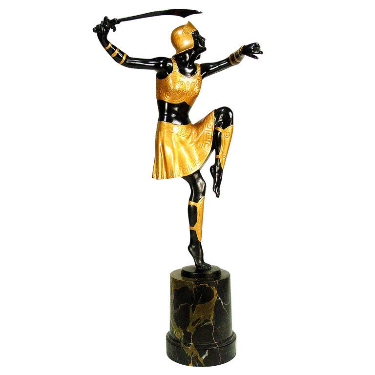 1920s Art Deco Bronze Warrior Woman Statue by Josef Lorenzl* Saturday Sale*