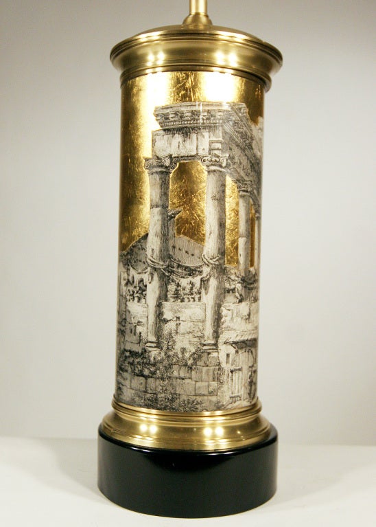 Italian Piero Fornasetti Table Lamps with Classical Ruins