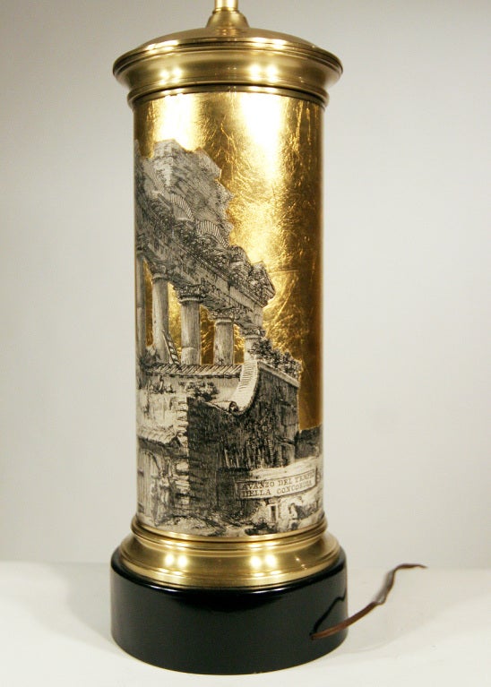 Piero Fornasetti Table Lamps with Classical Ruins In Excellent Condition In Van Nuys, CA