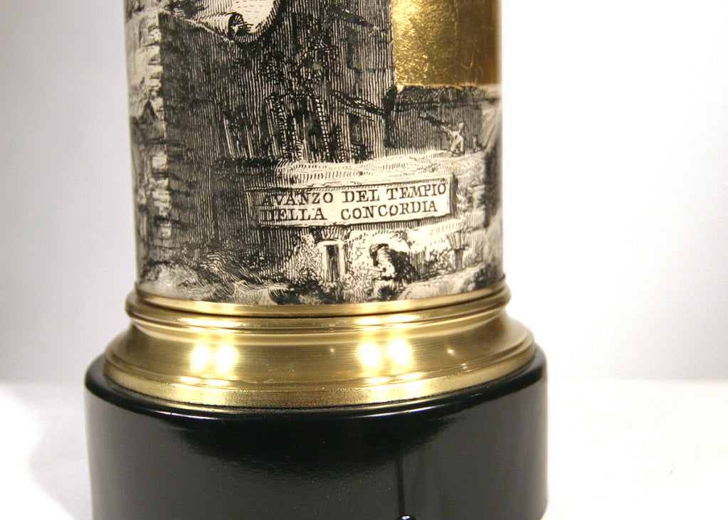 Mid-20th Century Piero Fornasetti Table Lamps with Classical Ruins