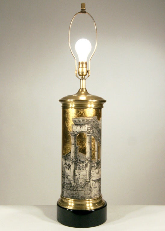Piero Fornasetti Table Lamps with Classical Ruins 2