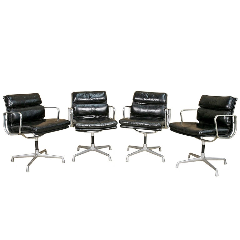 Eames Soft Pad Management Chairs for Herman Miller, Set of Four at 1stdibs