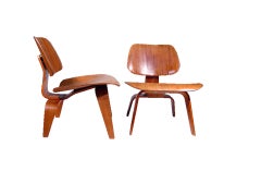 Vintage Pair of LCW Occasional Chairs by Eames for Herman Miller