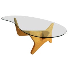 Mid-Century Modern Noguchi Style Biomorphic Glass Coffee Table 8