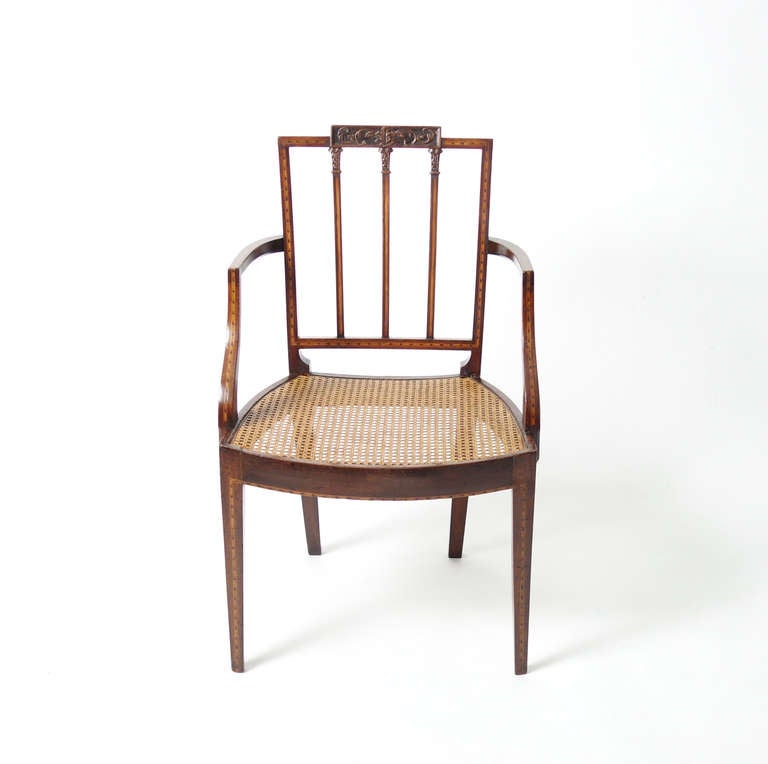 English George III Caned-Seat Armchair