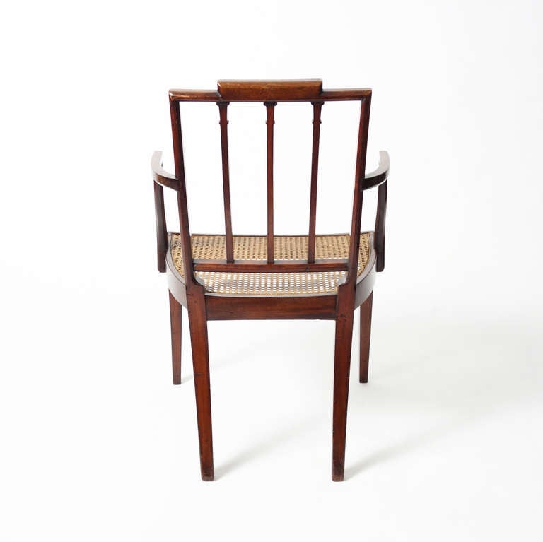 Inlay George III Caned-Seat Armchair