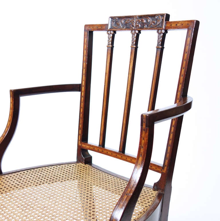 18th Century and Earlier George III Caned-Seat Armchair