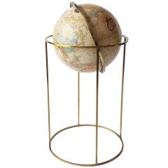 VIntage Globe on Brass Stand