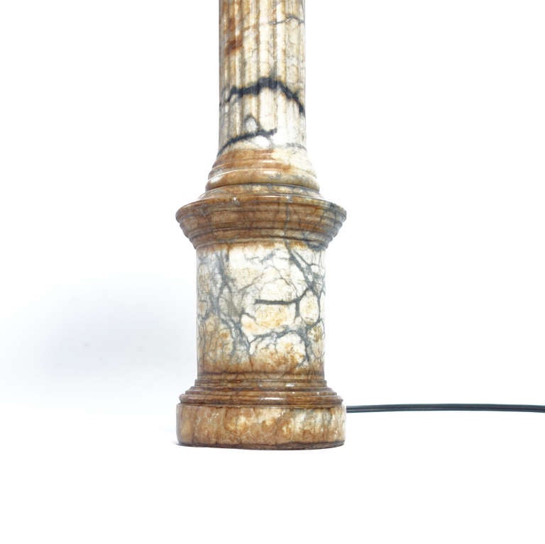 Pair of Marble Ionic Column Lamps 1