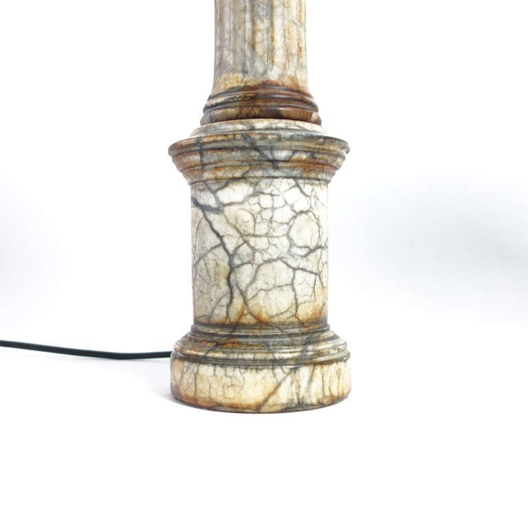 Pair of Marble Ionic Column Lamps 2