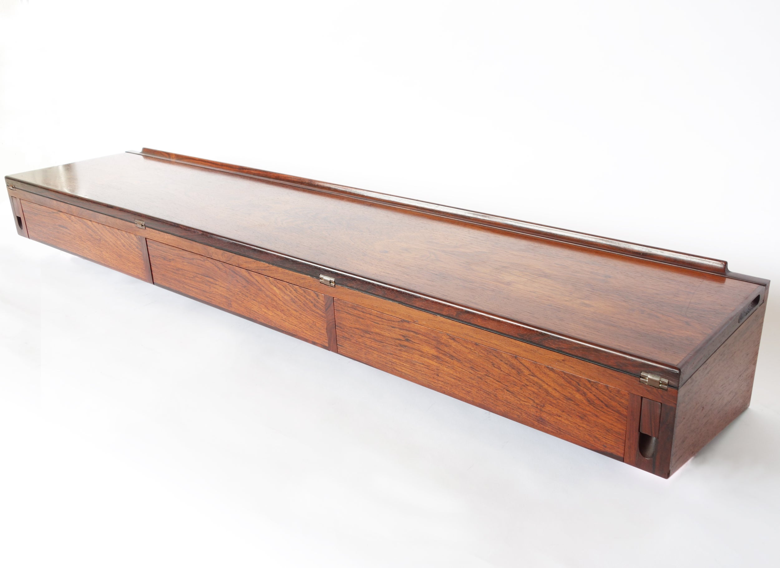 Wall-mounted Rosewood Three-drawer Flip Top Desk by Arne Hovmand Olsen