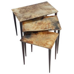 Set of Three Aldo Tura Nesting Tables
