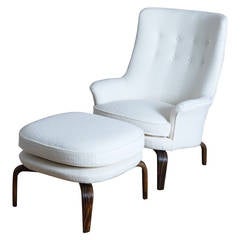 Arne Norell's Pilot Armchair with Ottoman