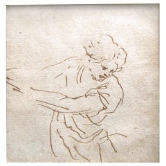 Stefano Della Bella Pen and Ink Figure Study 8