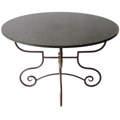 French Fossil Marble Garden Table
