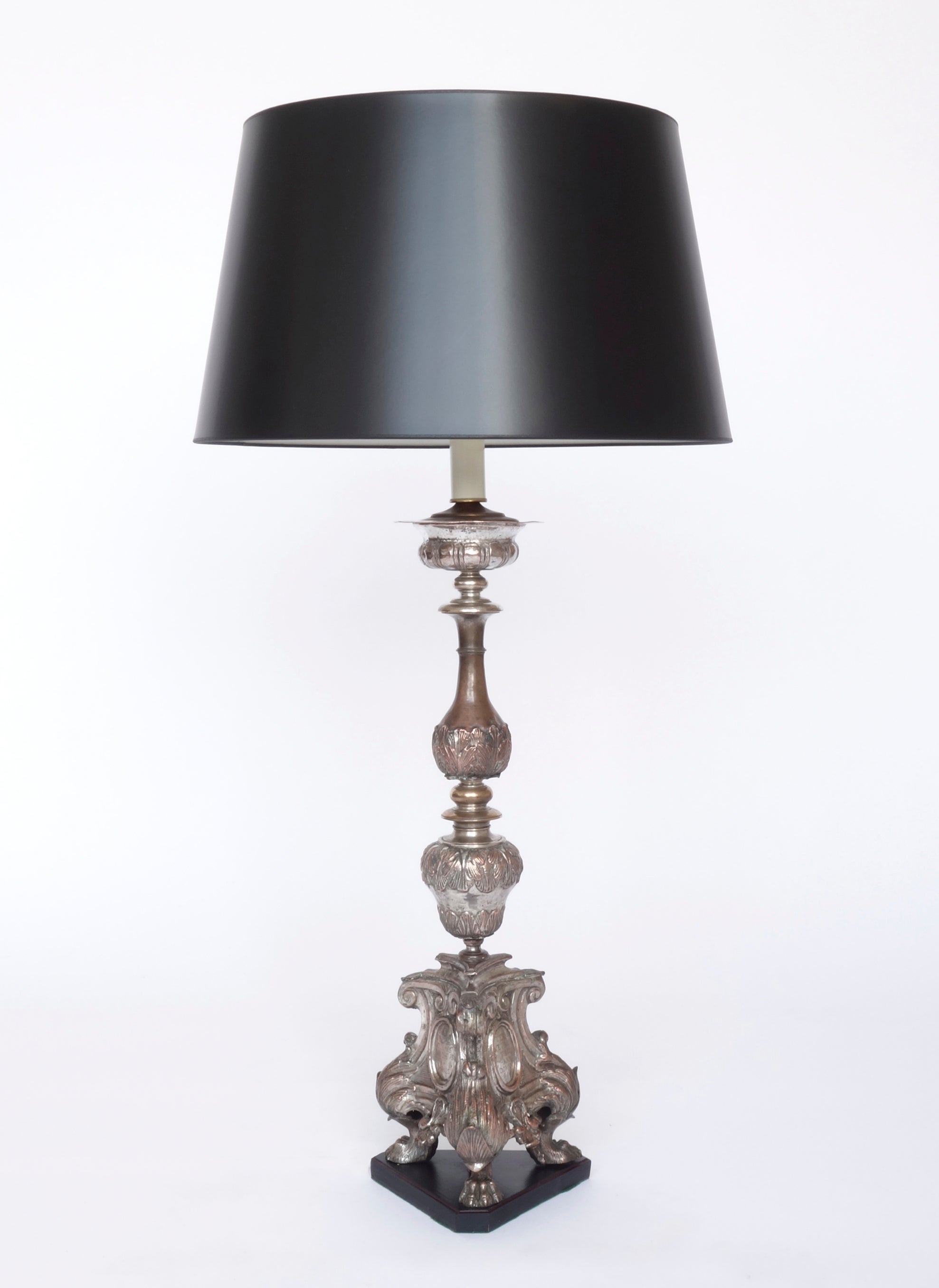 Pair of Italian Baroque Altar Pricket Lamps For Sale