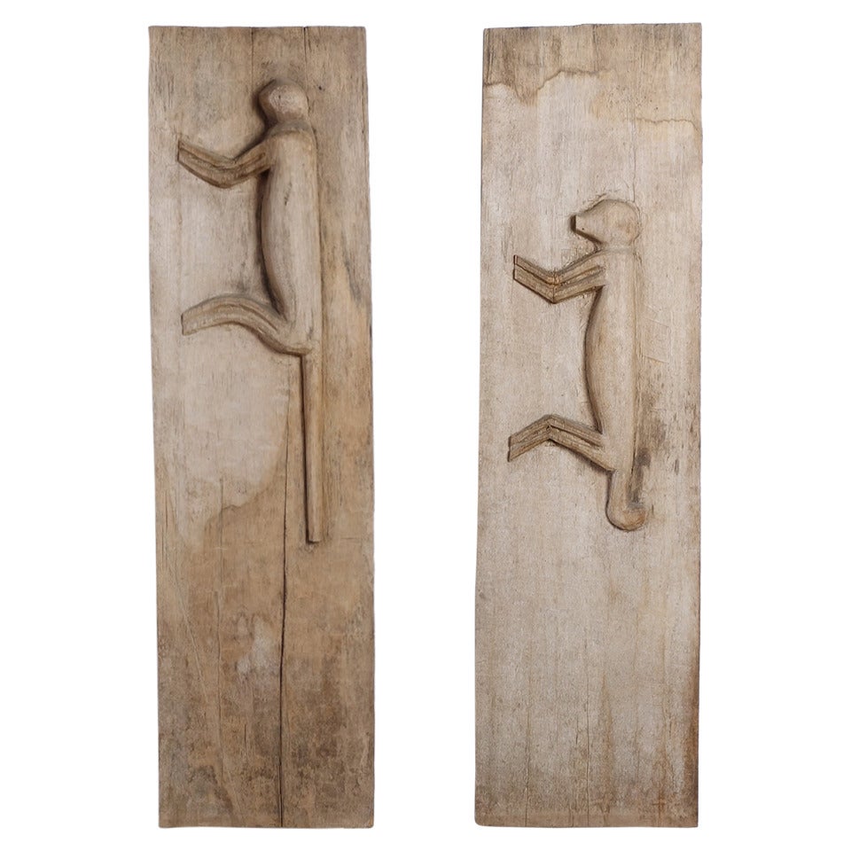 Pair of Indonesian Carved Panels