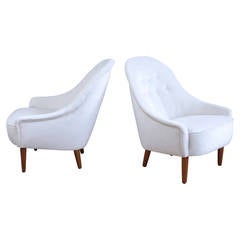 Pair of Swedish Armchairs Attributed to Carl Malmsten