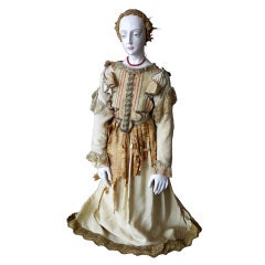Large French Polychrome Santo with Original Costume 6