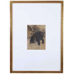 Japanese Edo Period Painting of a Bear in a Landscape