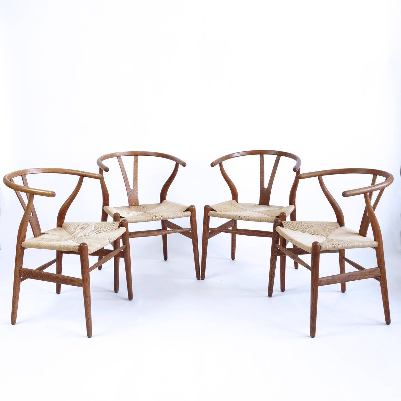 Danish Four Early Hans Wegner Wishbone Chairs