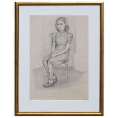 Drawing of a Young Girl by Sven Ljungberg 1