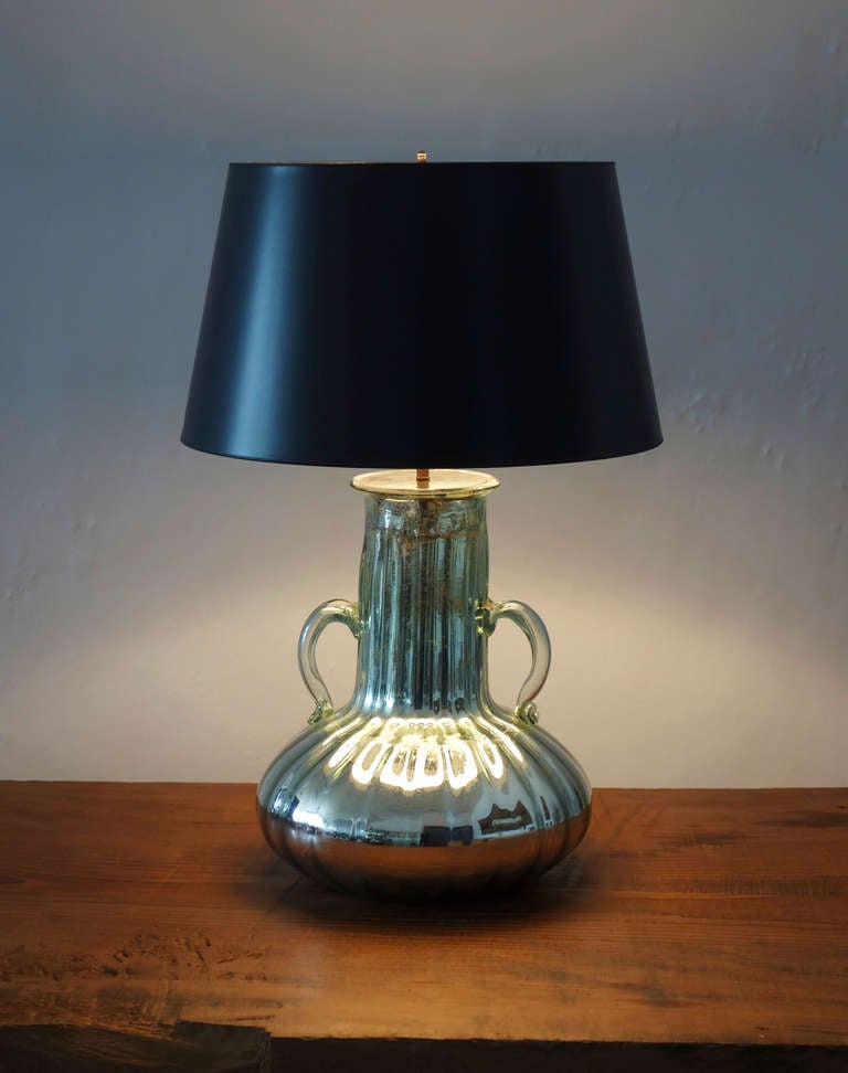 Monumental Venetian Mercury Glass Lamp