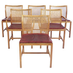 Six Caned Oak Chairs by Ditte and Adrian Heath