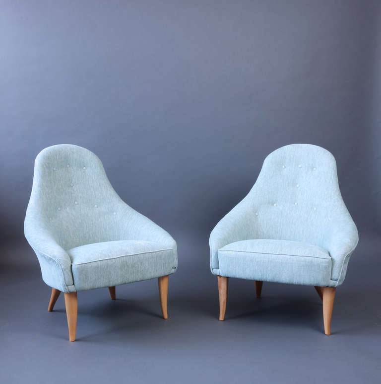 Swedish Pair of Lilla Eva Chairs by Kerstin Horlin-Holmquist for Nordiska Companiet