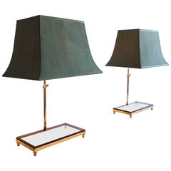 Pair of Bronze and acrylic table lamps
