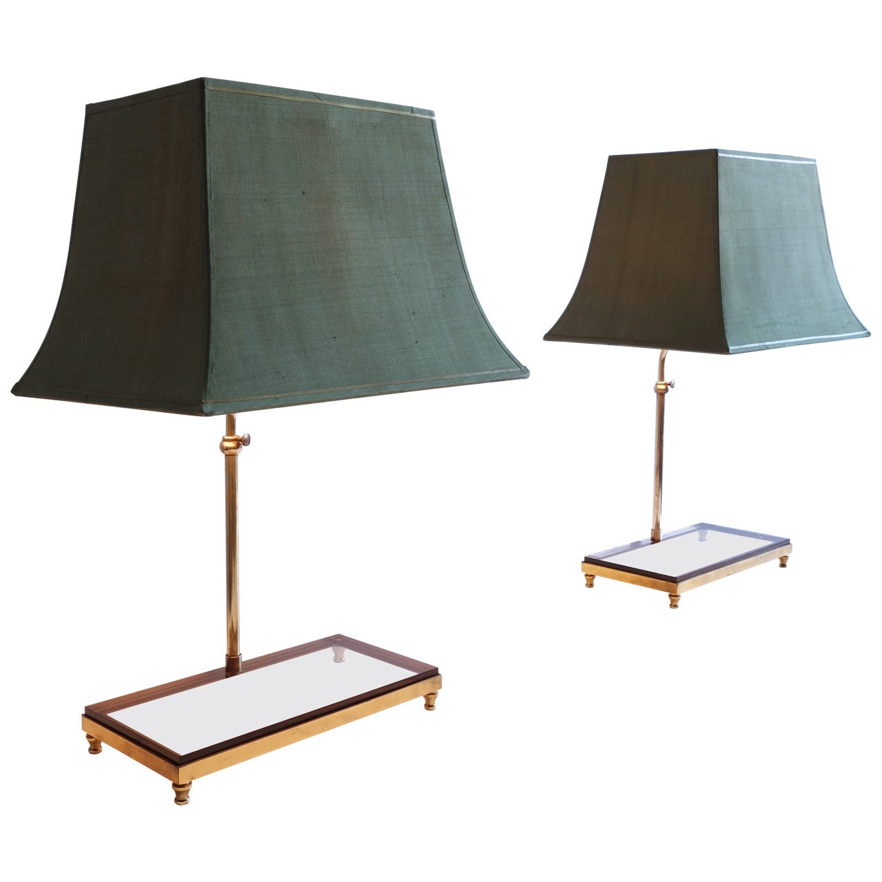 Pair of Bronze and acrylic table lamps