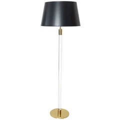 Lucite and Brass Floor Lamp