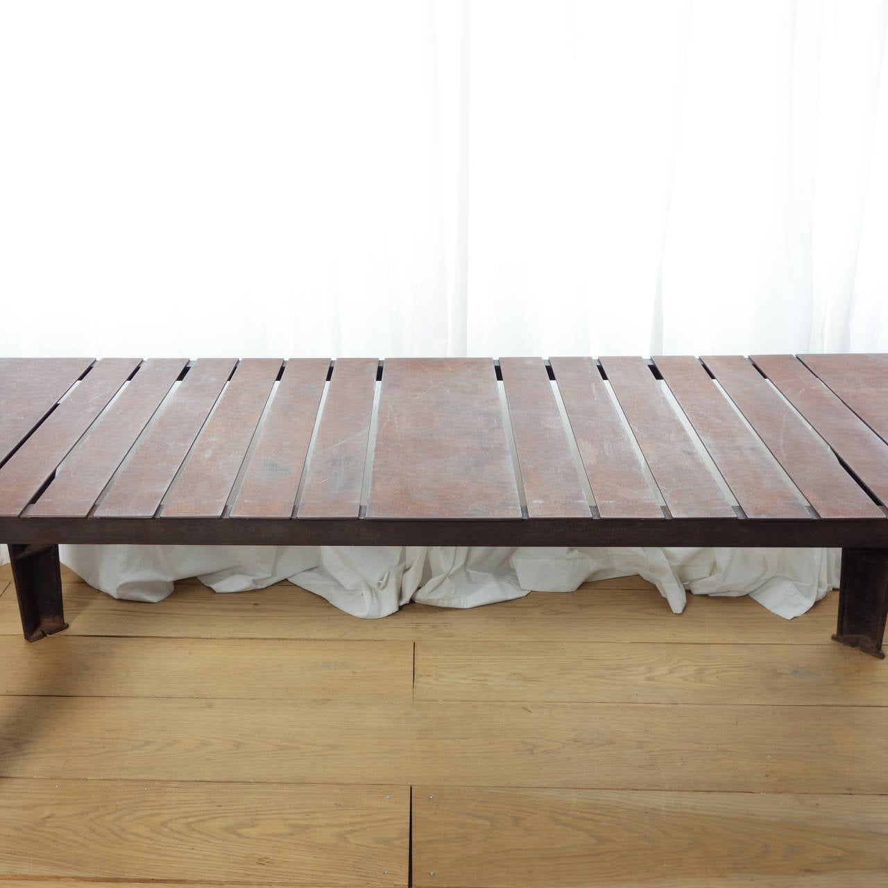 20th Century Large Industrial Steel Dining Table