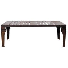 Large Industrial Steel Dining Table