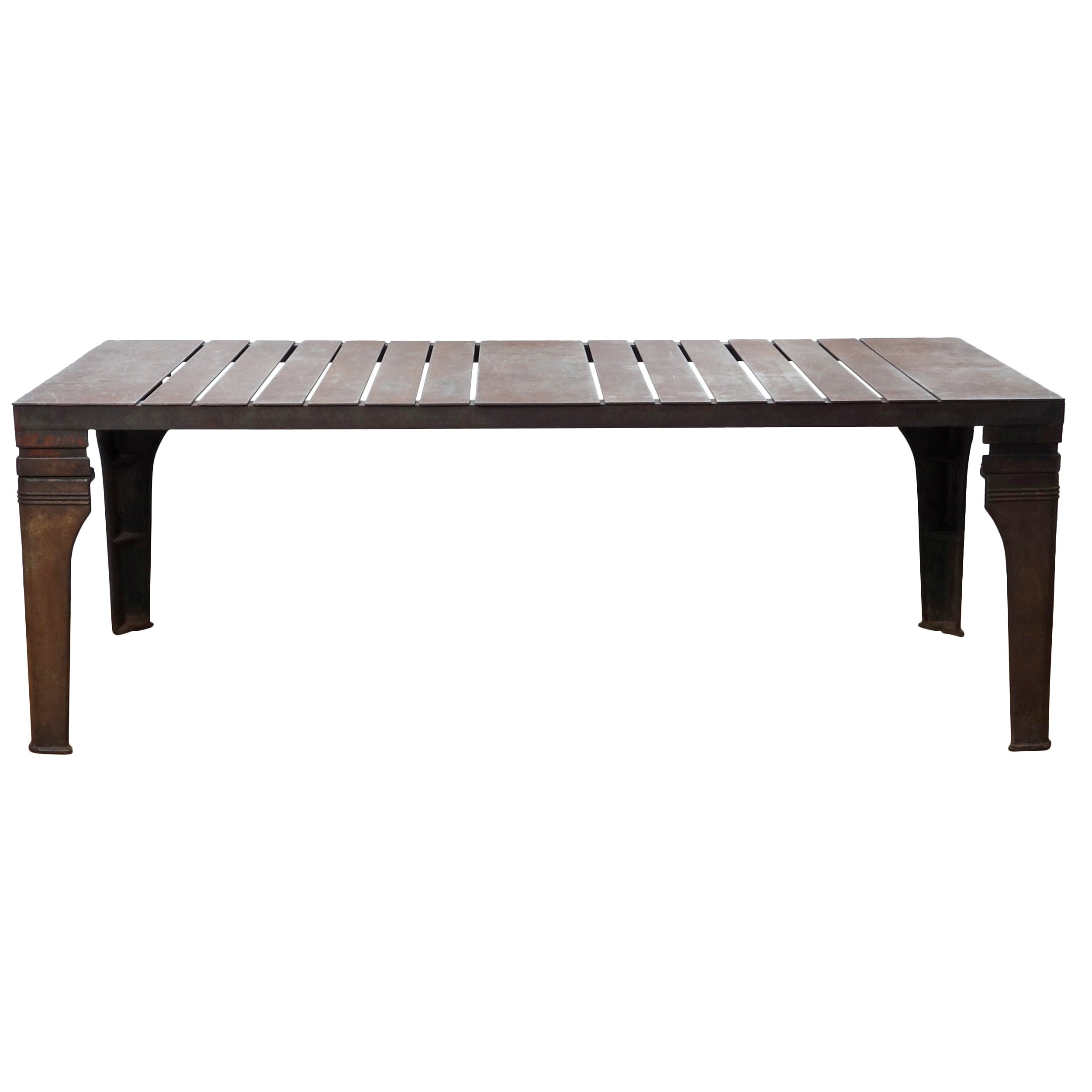 Large Industrial Steel Dining Table