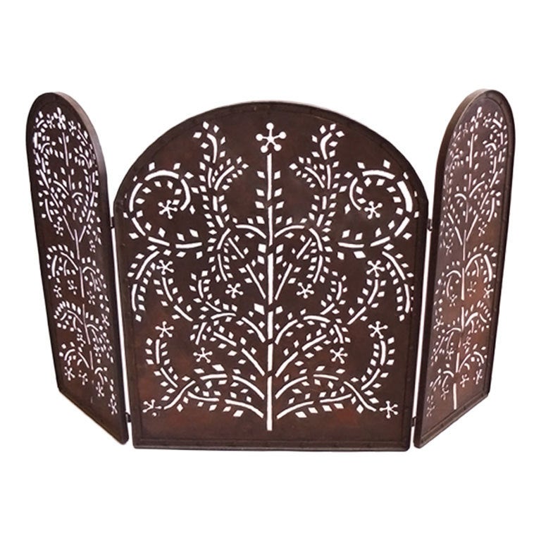 Pierced Iron Fire Screen