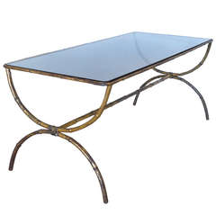 Gilt Metal, Faux Bamboo Coffee Table