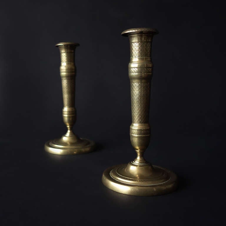 19th Century Pair of French Empire Candlesticks