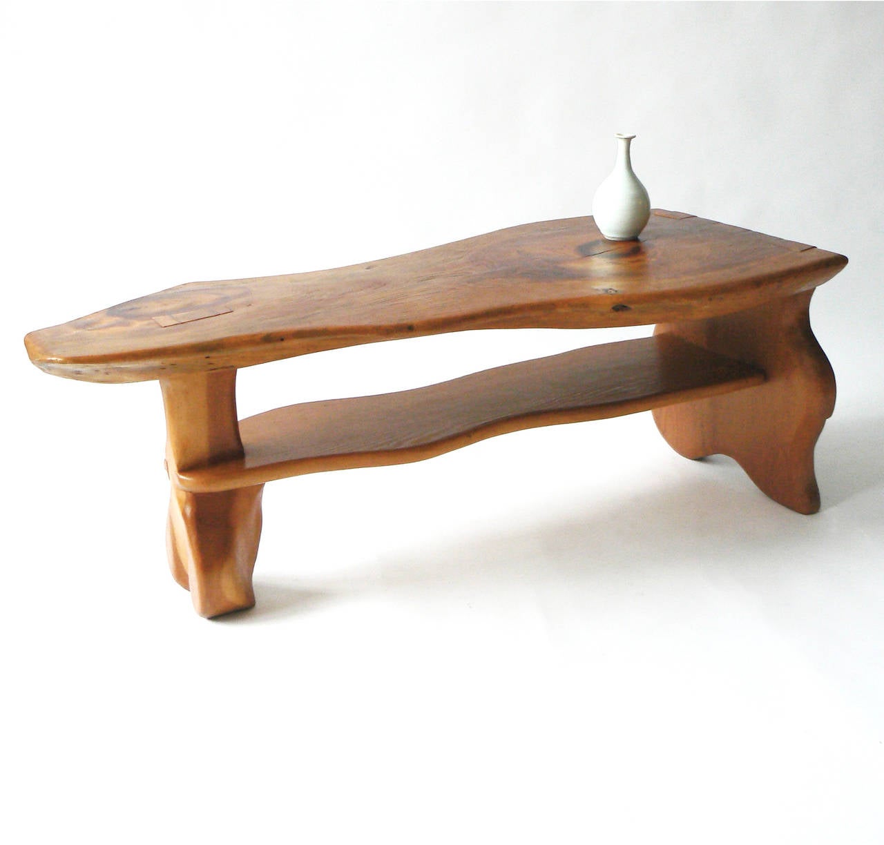 Carved Live Edge Coffee Table, Manner of Alexandre Noll In Good Condition In New York, NY