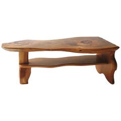 Carved Live Edge Coffee Table, Manner of Alexandre Noll