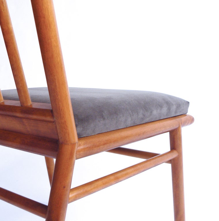 Walnut A Set of Four T. H. Robsjohn Gibbings Chairs For Sale