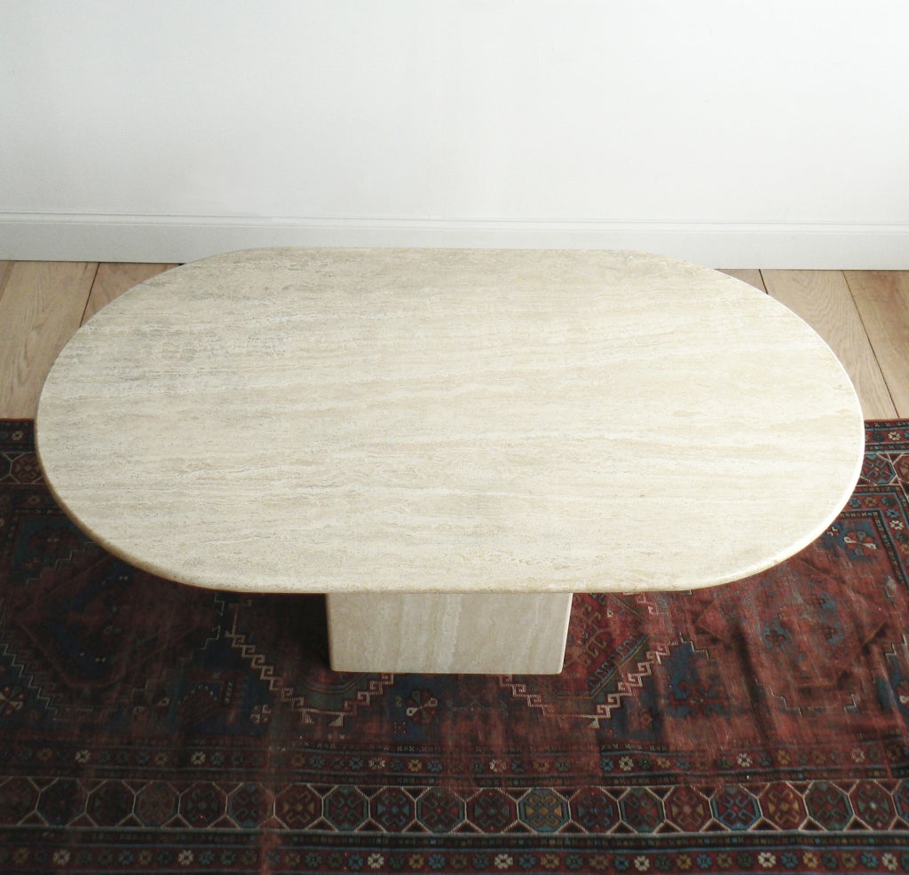 Late 20th Century Italian Travertine Dining Table