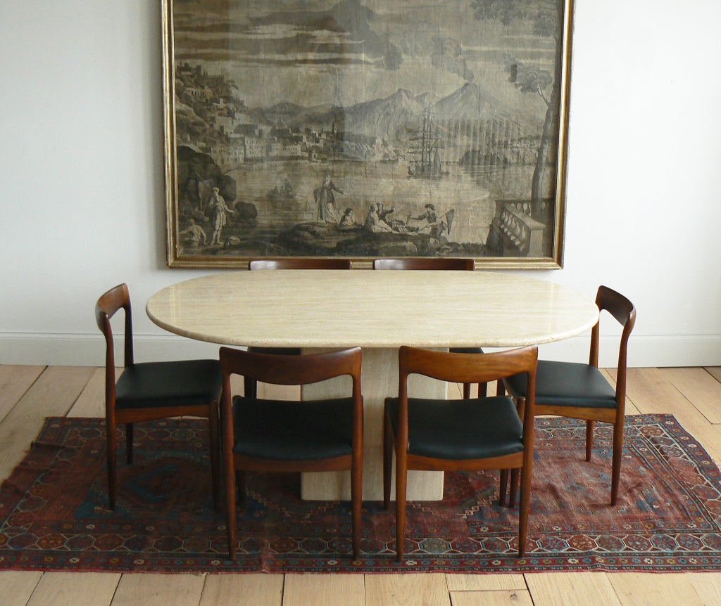 Italian Travertine Dining Table 1