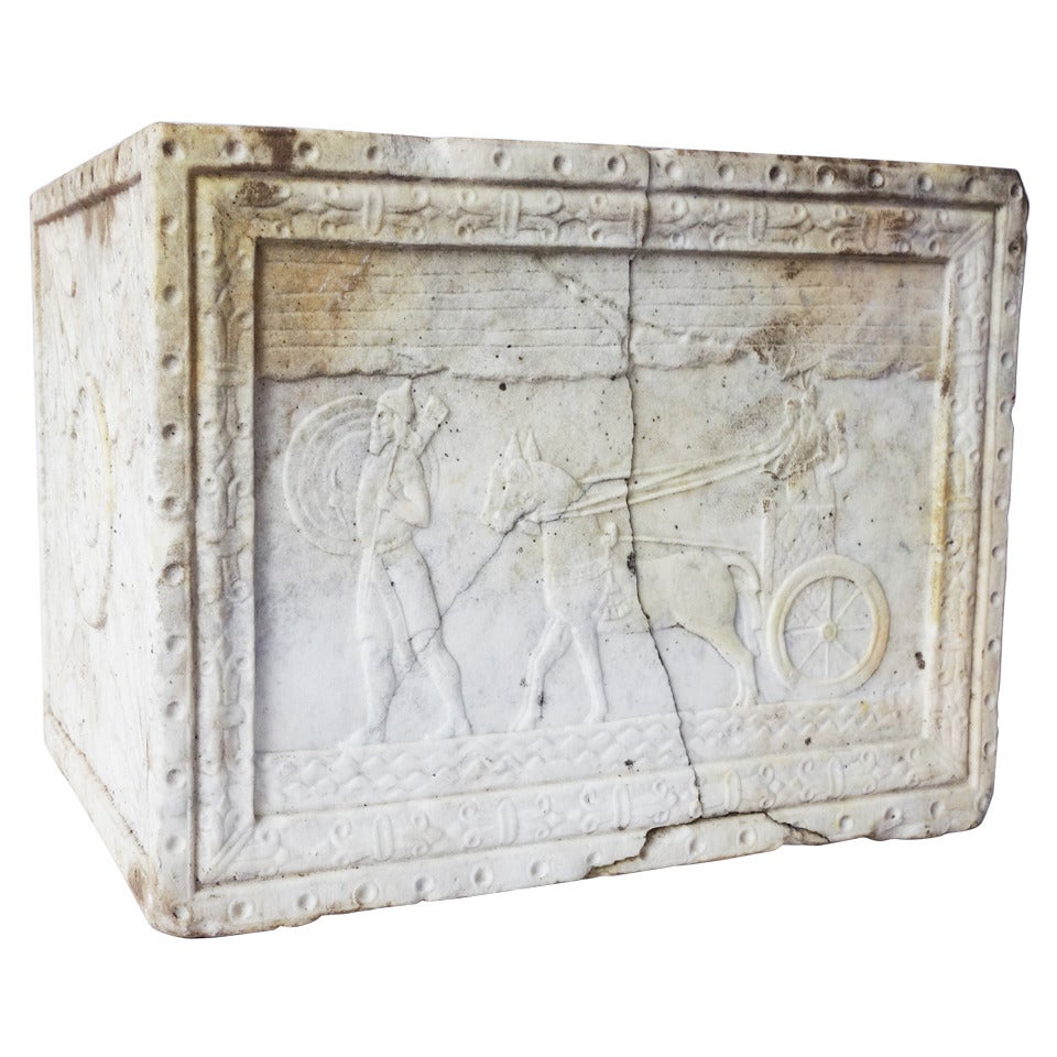 Carved Marble Planter For Sale