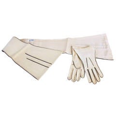 Vintage Hermes Riding Gloves and Scarf Set